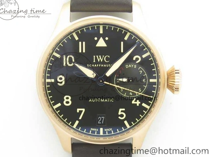 MIROTIME 0331 Big Pilot IW510301 Satin-Polished RG YLF Best Edition Black Dial On Leather Strap A Flexible 7222